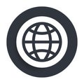 World icon flat vector round button clean black and white design concept isolated illustration Royalty Free Stock Photo