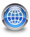 World icon glossy blue round button Royalty Free Stock Photo