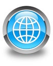World icon glossy cyan blue round button Royalty Free Stock Photo