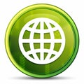 World icon spring bright natural green round button illustration Royalty Free Stock Photo