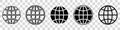 World icons set. World planet earth icon collection. Globes with world maps symbol Royalty Free Stock Photo