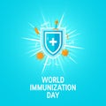 World immunization day concept, vector flat style Royalty Free Stock Photo