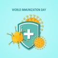 World immunization day concept, vector flat style Royalty Free Stock Photo