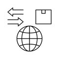 world import and export line icon vector illustration