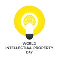 World Intellectual Property Day. lightbulb. brain Royalty Free Stock Photo