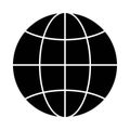 world international earth globe icon vector illustration black on backround white