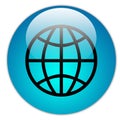 World internet blue gradient button icon symbol