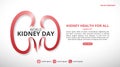 World Kidney Day background with red ribbons Royalty Free Stock Photo