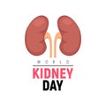 World Kidney Day healthy vector poster. Human kidney health awareness background