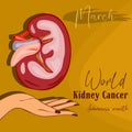 World Kidney Day Poster Or Banner. Kidney care and cancer awareness concept. Urology and nephrology vector design