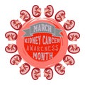 World Kidney Day Poster Or Banner. Kidney care and cancer awareness concept. Urology and nephrology vector design