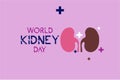 World kidney day vector design. Healthcare poster, banner.kidney logo