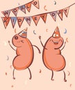 World kidney day vector illustration. Cartoon kidneys celebrate holiday