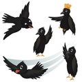 Crows Vector Illustrations Royalty Free Stock Photo