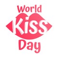 World kiss day vector with kiss icons on white background