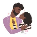 World kissing Day. Romantic black african american couple in love kissing. Royalty Free Stock Photo