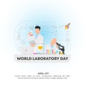 World Laboratory Day background with scientists in a laboratory Royalty Free Stock Photo