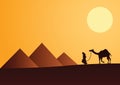 Sphinx,Pyramid famous landmark of Egypt,silhouette style