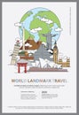 The World Landmark Travel Poster Design Template