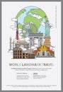 The World Landmark Travel Poster Design Template