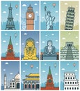 World landmarks collection. Travel and Tourism. Vector