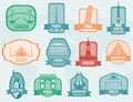 World landmarks flat icon set. Travel and Tourism. Vector Royalty Free Stock Photo