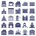 World Landmarks Isolated Vector Icons Set that can easily modify or edit