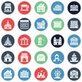 World Landmarks Isolated Vector Icons Set that can easily modify or edit