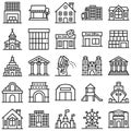 World Landmarks Isolated Vector Icons Set that can easily modify or edit