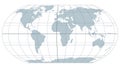 World most important circles of latitudes and longitudes, gray map