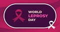 World Leprosy Day in January. Skin disease vector template with awareness ribbon symbol for background element, banner, poster