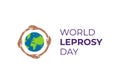 Leprosy day poster on white background