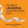 World leukemia awareness day on the orange background