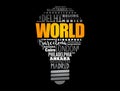 WORLD light bulb word cloud concept Royalty Free Stock Photo