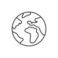 World line black icon. Save the planet sign. Eco friendly. Earth day symbol. Button for web page, app, promo. UI UX GUI design