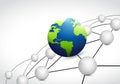 world link connection network illustration Royalty Free Stock Photo