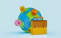 World location briefcase earth natural global processing