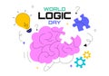 World Logic Day Vector Illustration Featuring Creative Thinking, Analytical Mind, Puzzle, Decision Making, and Smart Brain Royalty Free Stock Photo