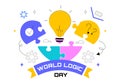 World Logic Day Vector Illustration Featuring Creative Thinking, Analytical Mind, Puzzle, Decision Making, and Smart Brain Royalty Free Stock Photo