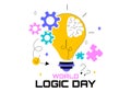World Logic Day Vector Illustration Featuring Creative Thinking, Analytical Mind, Puzzle, Decision Making, and Smart Brain Royalty Free Stock Photo
