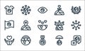 World love line icons. linear set. quality vector line set such as world, medal, love, world, rainbow