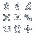 world love line icons. linear set. quality vector line set such as medical, reforestation, food, talk, pacifism, plant, donate,
