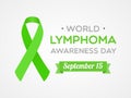 World Lymphoma Awareness Day. September 15. Vector illustration, flat design