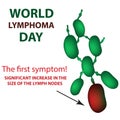 World Lymphoma Day. Increase in the size of the lymph nodes. Vector illustration on isolated background