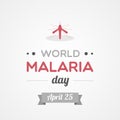 World Malaria Day. April 25. Vector illustration, flat design Royalty Free Stock Photo