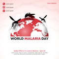 World Malaria Day background with mosquitoes