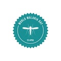 World malaria day badges vector Royalty Free Stock Photo