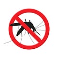 World Malaria Day, crossed out mosquito warning sign, stop malaria vector illustration Royalty Free Stock Photo