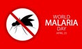 World malaria day forbidden mosquito sign