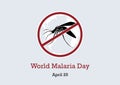 World Malaria Day vector Royalty Free Stock Photo